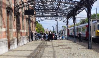Binche : tournage d'un film