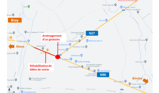 Estinnes/Binche : nouvelle phase du chantier du giratoire de l’Octroi de Bray