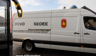La Louvière : un obus rue E. Anseele